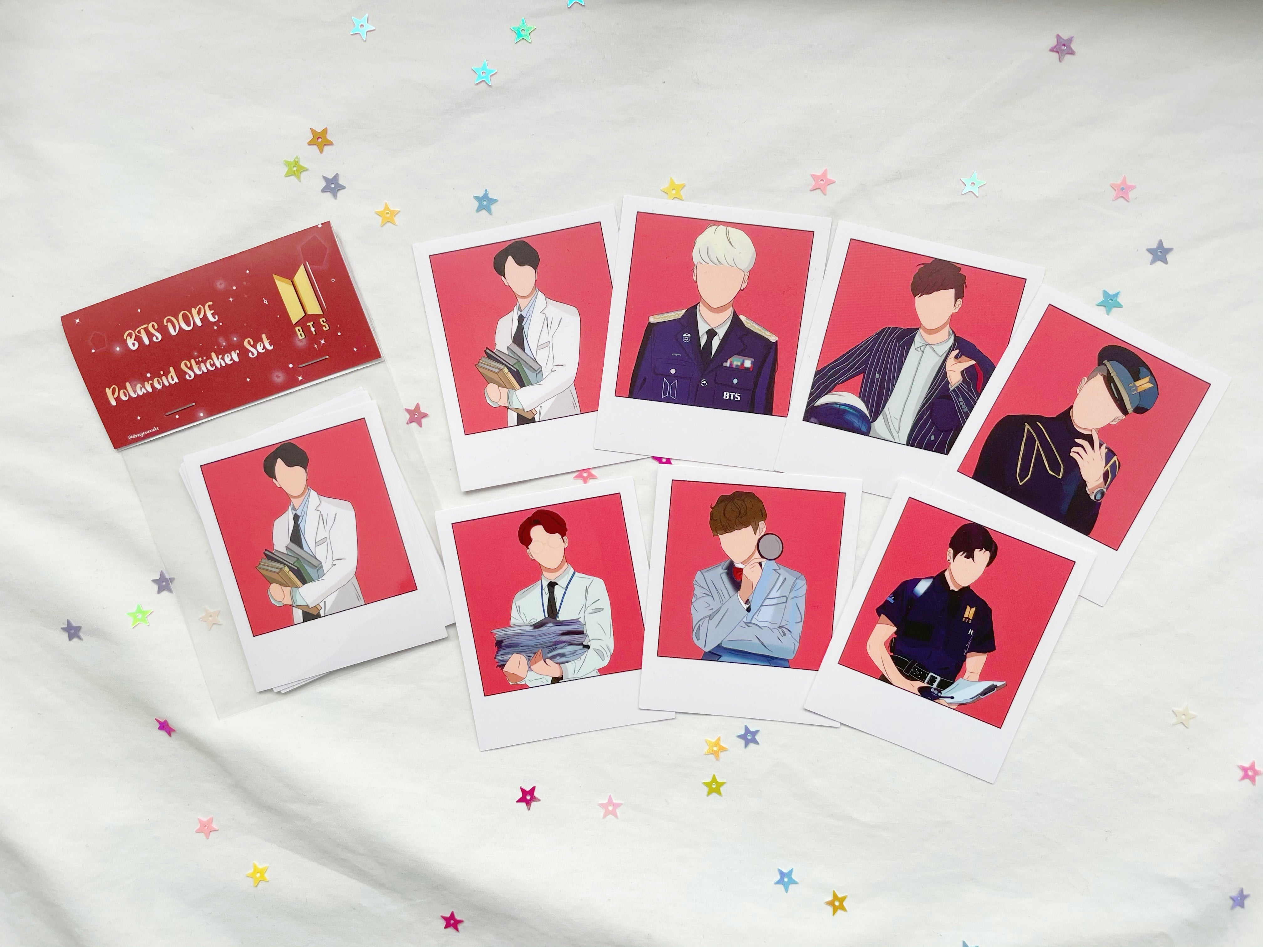 BTS Dope Polaroid Sticker Set – dreajournals